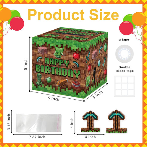 Set 35 Surprise Money Box Gift Pull for Game Lover- Pixel Game Happy Birthday Money Box for Cash Gift Included Happy