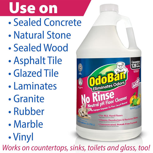OdoBan Pet Solutions Neutral pH Floor Cleaner Concentrate, 1 Gallon & Oxy Stain Remover 32 Ounce Spray