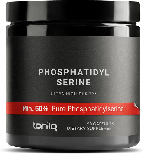 Toniiq Phosphatidylserine - 400mg Formula - World’s First 50% Purity - Highest Purity in The US - Soy Free Supplement -