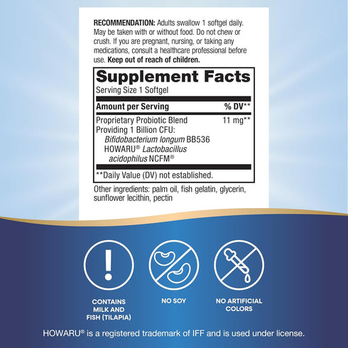 Nature's Way Acidophilus Probiotic Pearls, 1 Billion Cultures, 30 Softgels, Supports Digestive Balance & Gut Health
