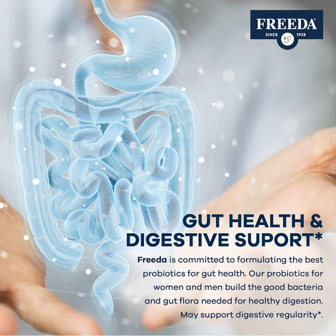 FREEDA Acidophilus Probiotic 1 Billion CFU, Lactobacillus Probiotics for Women & Men, Gut Health Supplements (250