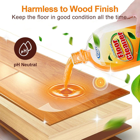Harmless Wood Floor Cleaner for Mopping, Natural Non Toxic Pet-friendly Hard Floor Cleaner, to Original Wood Finish
