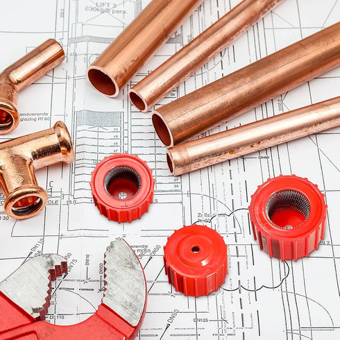6 Pieces Copper Pipe Cleaners | Handy Sized Plumber Tube Cleaning Brush for Copper, 3 Sizes