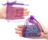 Mudder 50 Pack Organza Gift Bags, Dark Purple Wedding Party Favor Bags, Jewelry Pouches Wrap, 4 x 4.72 Inches