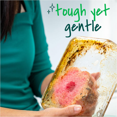Scratch,1 Scotch-Brite Flex Scrub, Pink, Non-Scratch Dish Sponge with Flexible Shape, Non- Kitchen Sponge