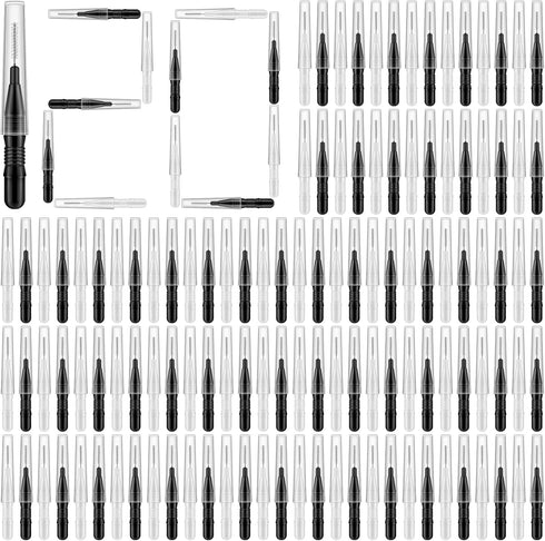 120Pcs Interdental Brushes - 360° Bendable Soft Bristles for Gum Braces Oral Teeth Cleaning Tool (Black, White)