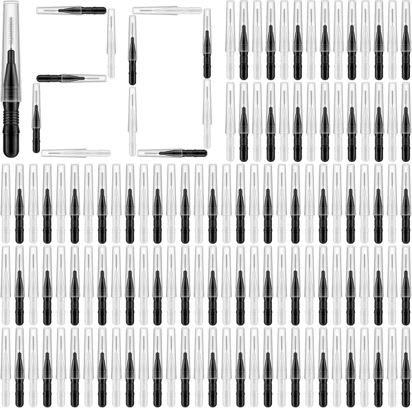 120Pcs Interdental Brushes - 360° Bendable Soft Bristles for Gum Braces Oral Teeth Cleaning Tool (Black, White)