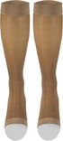 Truform Women's Sheer Compression Stockings, Knee High Length, Open Toe, Beige, Small