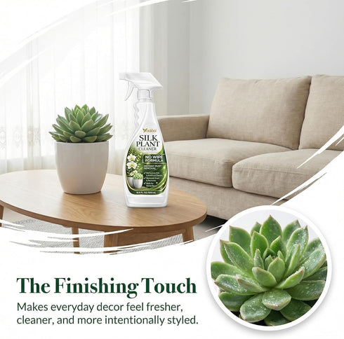 Silk Plant Cleaner Spray No Wipe, Artificial Plant Cleaner Cleaner, Removes Dust & Restores Fresh Natural Look, Easy