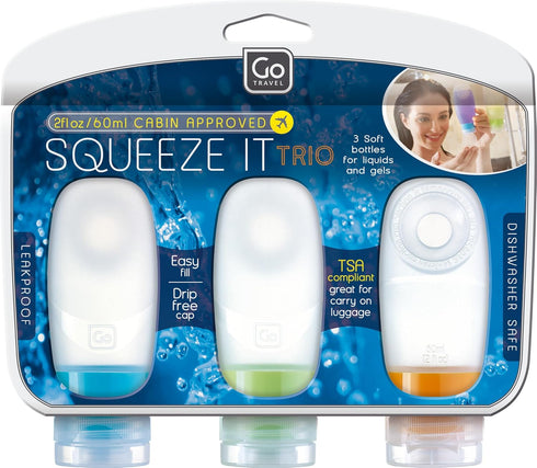 Squeeze It Trio - TSA-Approved Travel Bottles, Leakproof Silicone Containers for Toiletries and Essential Liquids