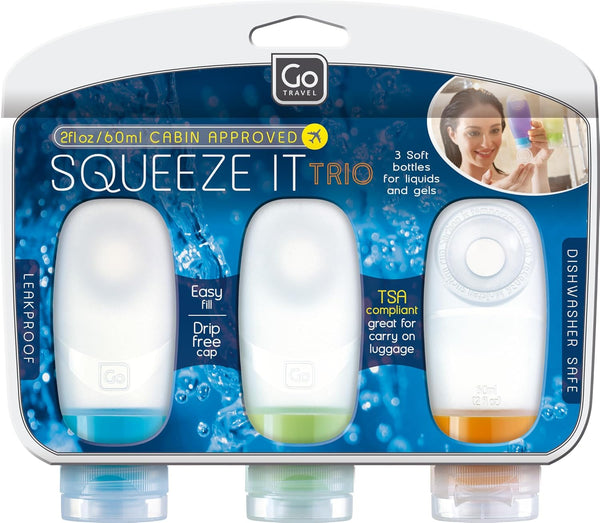 Squeeze It Trio - TSA-Approved Travel Bottles, Leakproof Silicone Containers for Toiletries and Essential Liquids
