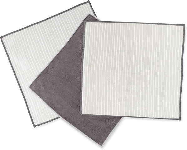 Full Circle Renew Collection All-Purpose Recycled Microfiber Cloths, Set of 3, Stripes