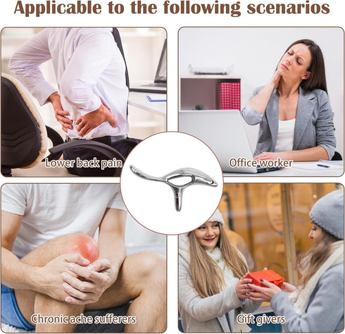 Zinc Alloy Trigger Point Massage Tool for Deep Tissue Massage& Acupressure Body Gua Sha Tool, Muscle Scraper Neck