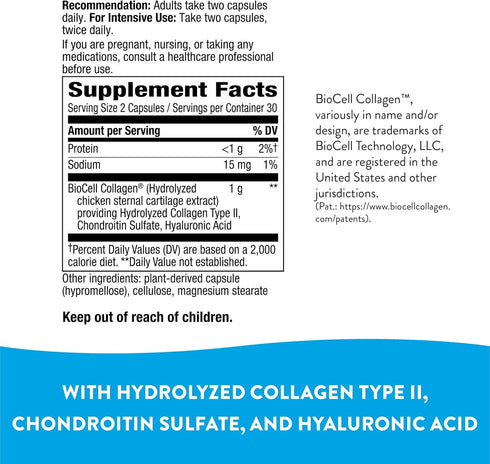 Nature's Way Hydraplenish with BioCell Collagen and Hyaluronic Acid, 60 Capsules for Healthy Skin