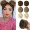 REECHO Mini Claw Clip Hair Bun Extensions, 2 PCS Messy & Cat Ears Wig Accessory for Women and Girls, Light Chocolate