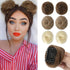 REECHO Mini Claw Clip Hair Bun Extensions, 2 PCS Messy & Cat Ears Wig Accessory for Women and Girls, Light Chocolate