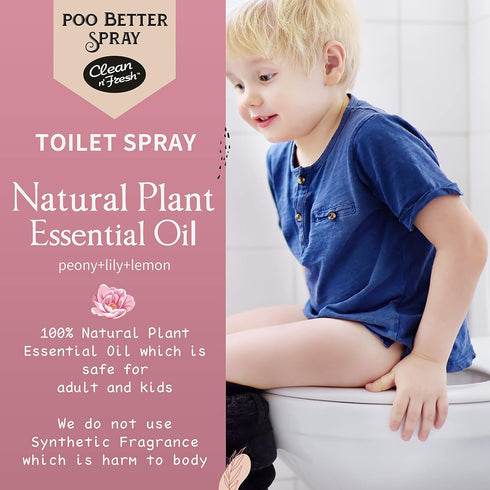 Clean-n-Fresh Toilet Spray, Wild Peony Scent - Bathroom Odor Eliminator & Air Freshener, 3.4 Fl Oz (2 Pack)