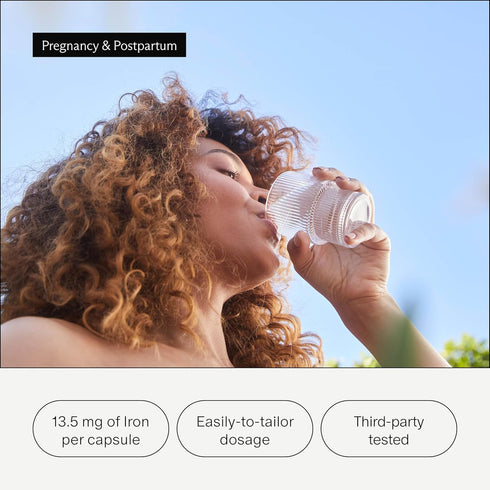 Iron Needed for Prenatal, Pregnancy, Breastfeeding, Postpartum | 60ct | Thyroid Function, Immune Support, Energy