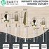 Party Bargains Disposable Plastic White Gold Cutlery Set, Infinity Modern Design Utensils, 40 Pack: 16 Forks, 8 Knives, 16 Spoons by PARTY BARGAINS