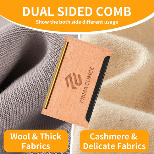 Wooden Cashmere Comb for Knits, Sweaters, Wool & Delicate Fabrics Manual Fabric Shaver, Fuzz Remover, Portable Depiller