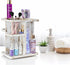 Sorbus 360° Makeup Organizer, Grey Rustic Wood Storage Carousel for Cosmetics, Rotating Makeup Organizer for Vanity