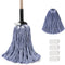 Eyliden String Mop with 2 Reusable Heads, Non-Touch Replacement Mops for Floor Cleaning