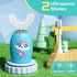 Rumengling 4 2-12 Kids Toothbrush Electric, U Shaped Ultrasonic Automatic Toothbrush with Brush Heads, Two Cleaning