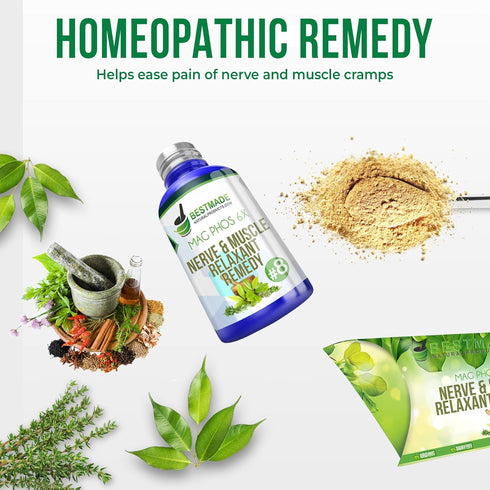 Mag Phos 6X - Homeopathic Cell Salt for Nerve & Muscle Relaxation, Antispasmodic, Eye Twitching, Muscle Spasms, Colic,