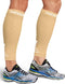 Calf Compression Sleeve for Men Women (2 Pairs) - Footless Compression Socks for Running, Beige/White, Medium