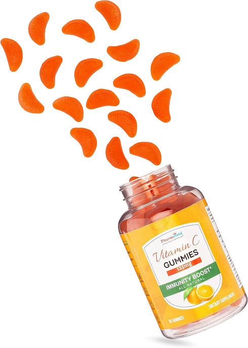 Pharmvista 125mg Gummy 90 Count Vitamin C - Vegan, Gluten Free Supplement