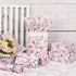 100 Sheets Pink Magnolia Flowers Printed Tissue Paper, Floral Pattern and Leaves Art Decorative Tissue for Gift Wrapping