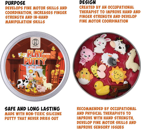 Recommended INNER-ACTIVE Play Putty Therapy Putty for Kids with Charms in The Barn Theraputty Soft Resistance, Increase