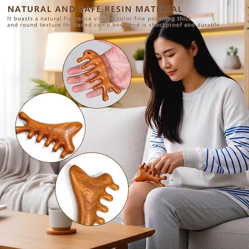 WLZGDFB 2 Pack 4-in-1 Scalp Massager and Gua Sha Tool, Resin Massager Comb for Face & Body, Skin Care Tool for Head Eye