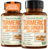 Turmeric Curcumin Supplement with Ginger Root, Joint Support, 95% Curcuminoids, 2 Pack for Max Absorption