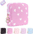 Period Bag for Teen Girls, Canvas Sanitary Napkin Storage Bag with Zipper,