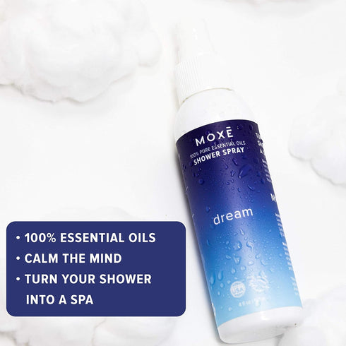 MOXE Shower Mist, Spa Steam Spray with Natural Essential Oils for Tension Relief (Dream, 4 Fl Oz)