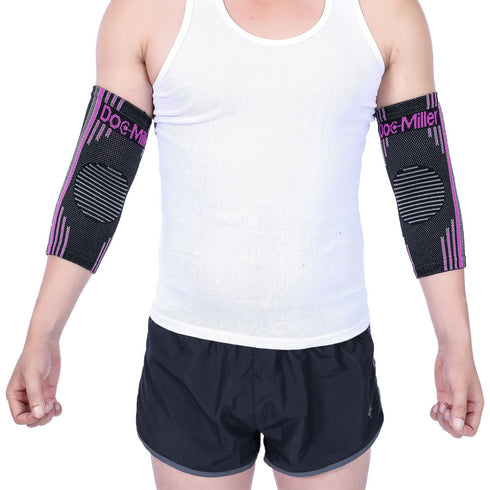 Doc Miller Elbow Compression Sleeve - Medical Support for Tendonitis, Tennis Injuries, Bursitis - 1 Pair