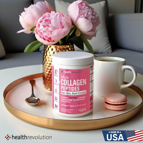 Health Revolution 99% Multi Collagen Peptides Powder Types I, II, III, V, X, Hydrolyzed Collagen for Women, Absorption