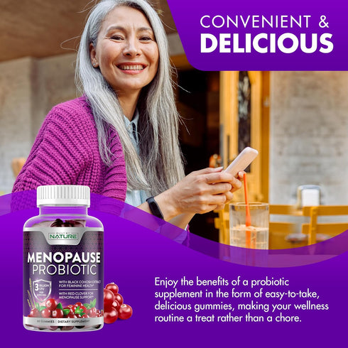 Gummy 60 Gummies Menopause Supplements for Women - Menopause Probiotic - Womens Menopause Relief for Hot Flashes, Night