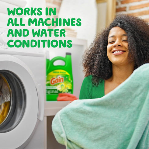 Gain + Aroma Boost Liquid Laundry Detergent, Original Scent, 107 Loads, 154 oz HE Compatible
