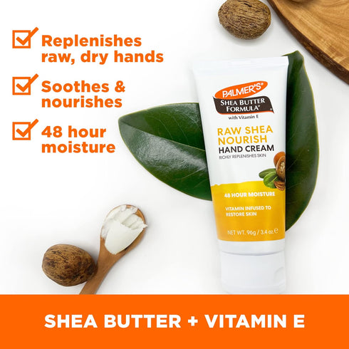 Palmer's Shea Butter Formula Hand Cream, Travel Size Hand Lotion for Dry Cracked Skin, 3.4 Ounce