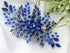 Women Royal Sapphire Opal Hair Comb, Bridal Blue Crystal Flower Wedding Accessory, Gift for Her, Party Headpiece