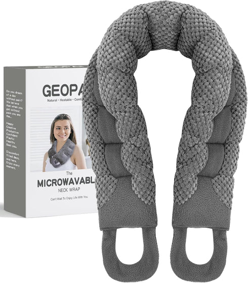 Microwavable Heating Pad for Neck and Shoulders - 33 * 6" Extra Long Weighted Moist Heat Pack for Pain Relief
