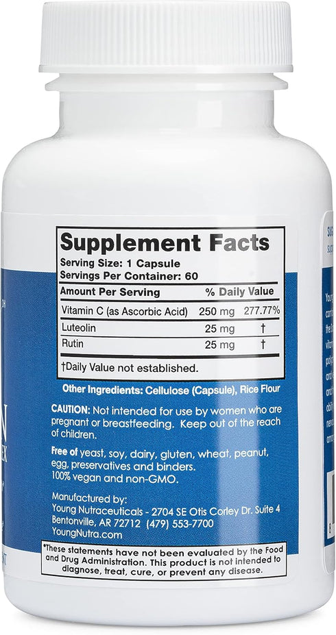 Mirica YoungNutra Luteolin Complex - Supports Healthy Immune Response and Nervous System Health - 60 Capsules
