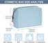 MAANGE Cosmetic Bags for Women Small Makeup Bag for Purse Corduroy Makeup Pouch Travel Makeup Bag with Metal Zipper Make Up Bag for Travelling(BLUE)