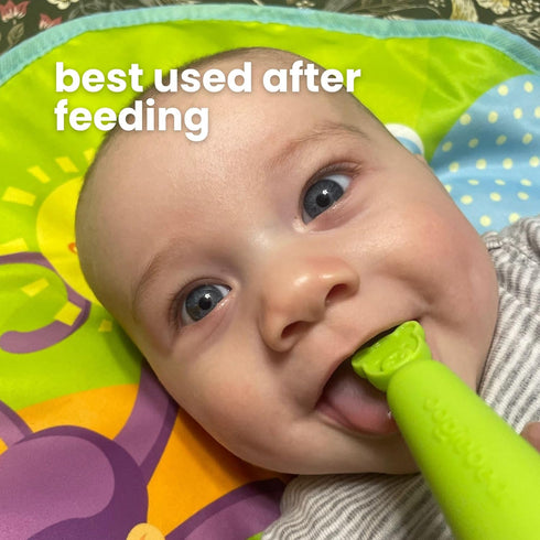oogiebear Baby Finger Brush & Tongue Scraper, Soft Silicone, BPA-Free, Gentle Oral Care for Infants
