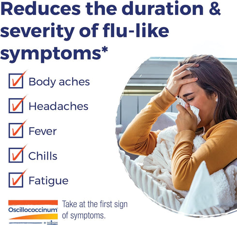 Boiron Oscillococcinum - Relief from Flu-Like Symptoms, Body Aches, Headache, Fever, 60 Count (2 Pack of 30)
