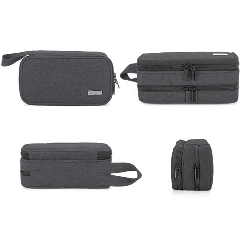 LUXJA Essential Oil Carrying Case, Holds 12 Bottles (5ml-15ml), Portable Double-Layer Organizer, Black