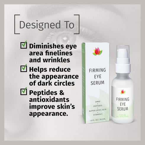 REVIVA LABS Firming Eye Serum, 1.0 fl. oz, with Alpha Lipoic Acid, Vitamin C Ester & DMAE