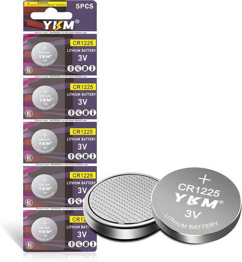 5 Pack CR1225 3V Battery for Thermometer, LED Flashlight, Watch, Calculator, Laser Pointer
